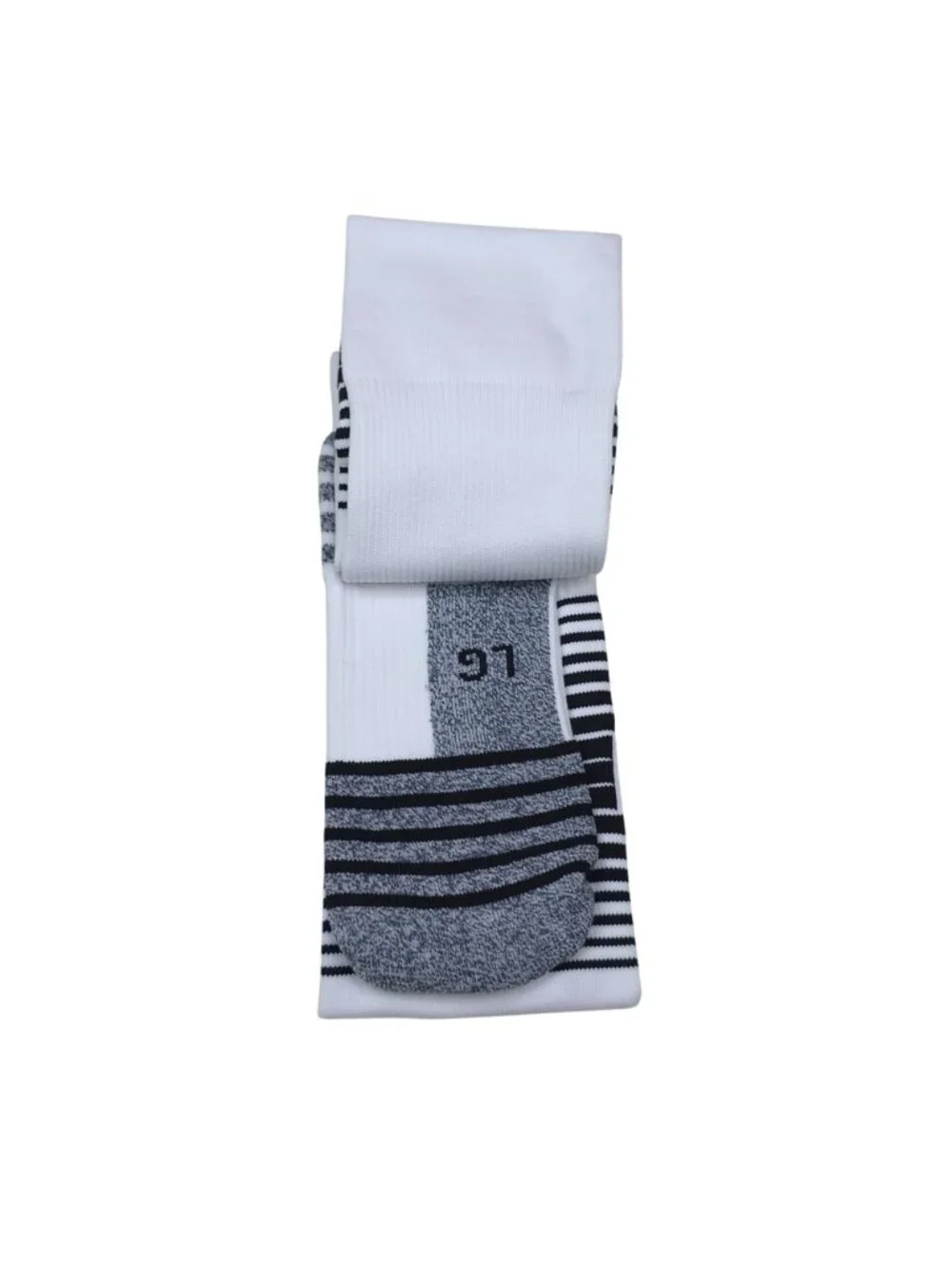 Adidas Team Speed Soccer Socks Large White & Black Aeroready Recycled Content